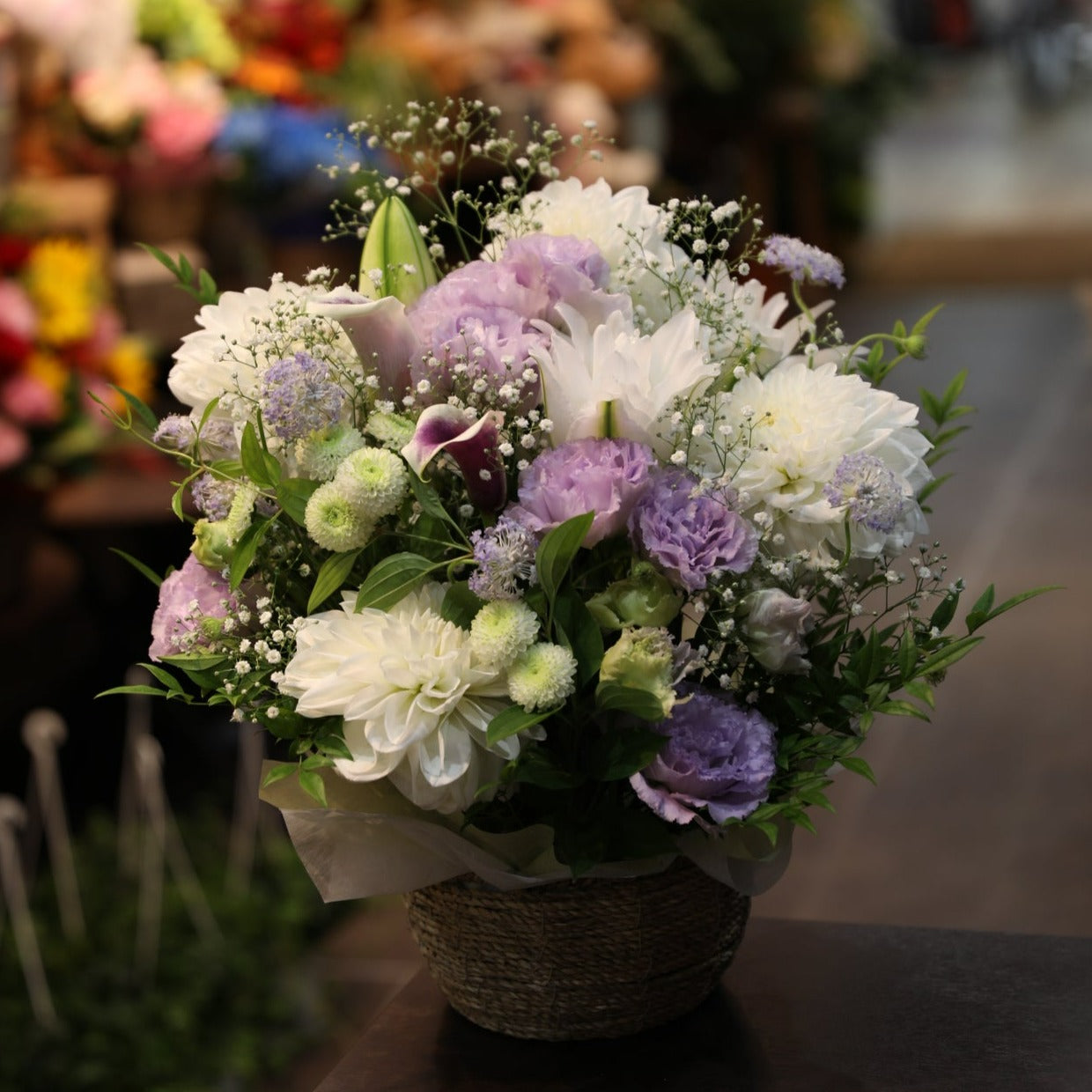 想いを届ける百合の供花 Lサイズ