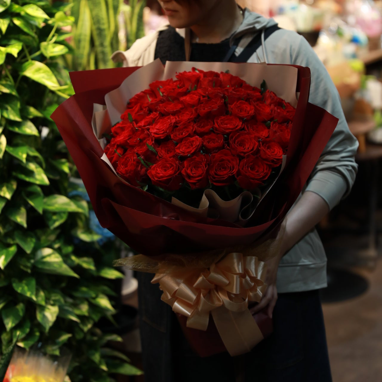 赤薔薇108本の花束　『結婚してください』