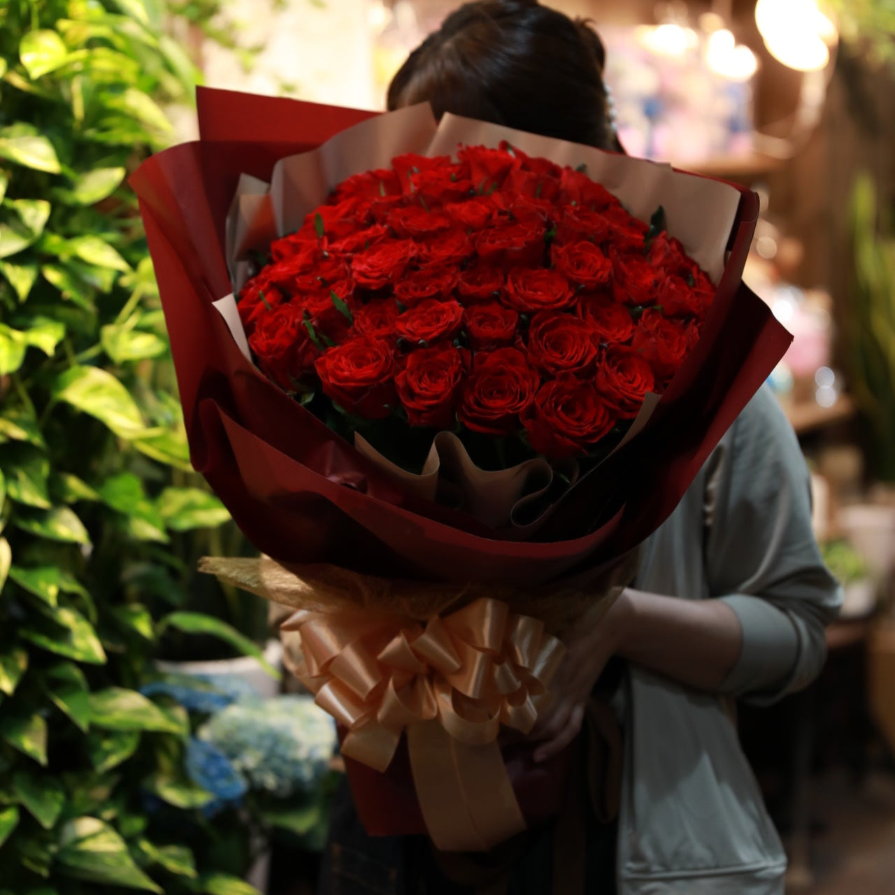 赤薔薇108本の花束　『結婚してください』