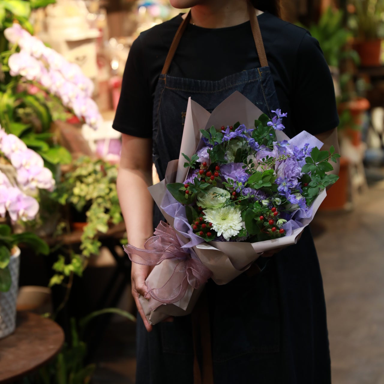 バンビーノの季節感じる花束 縦長Mサイズ