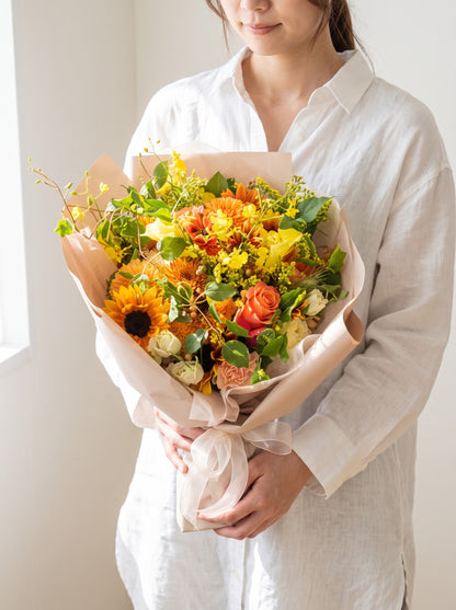 バンビーノの季節感じる花束 縦長Mサイズ