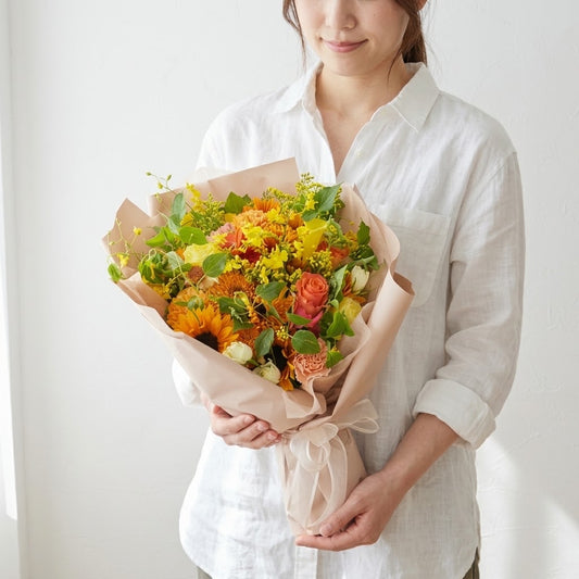 バンビーノの季節感じる花束 縦長Lサイズ
