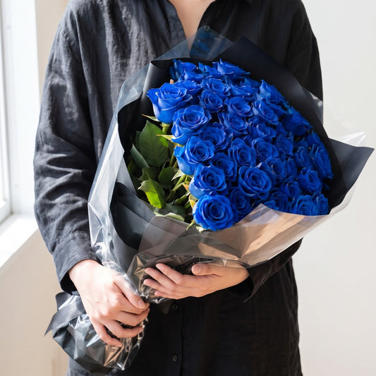 青薔薇20本の花束 オーシャンズブルー