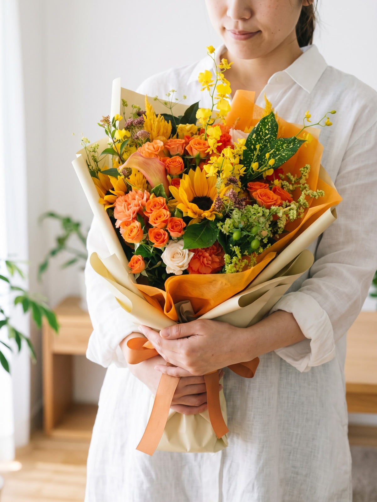 バンビーノの季節感じる花束 縦長XLサイズ