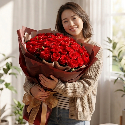 赤薔薇108本の花束　『結婚してください』