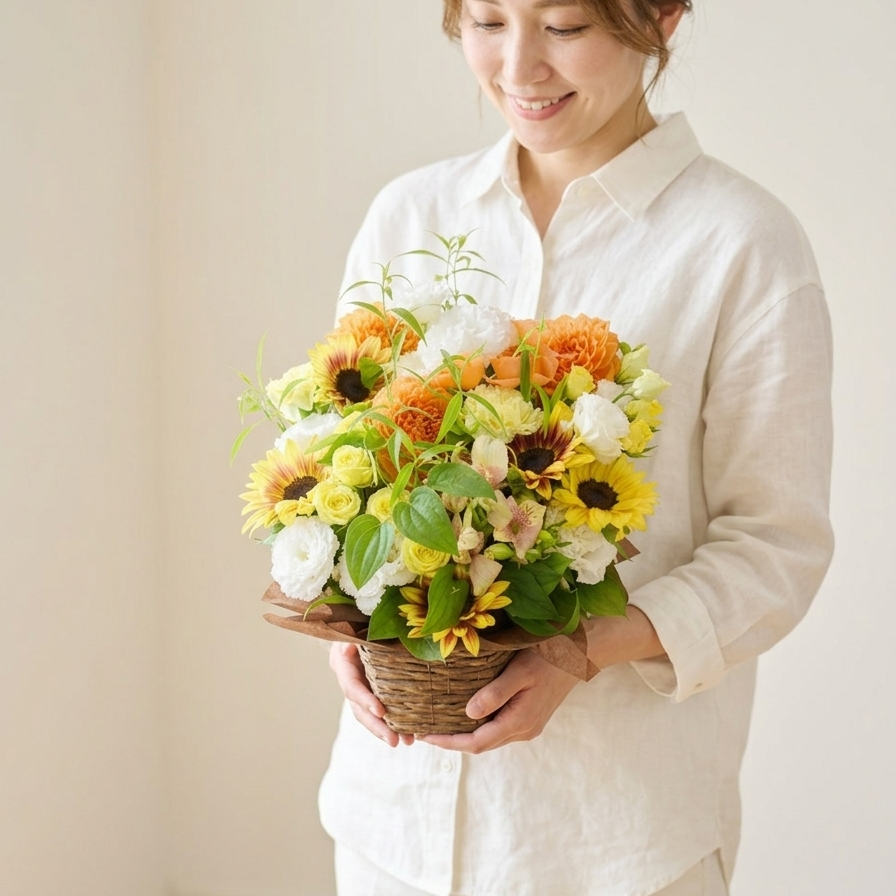 7月限定　ひまわりの華やかサマーアレンジメント