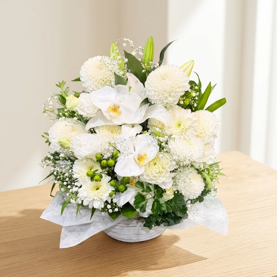 想いを届ける百合の供花 Lサイズ