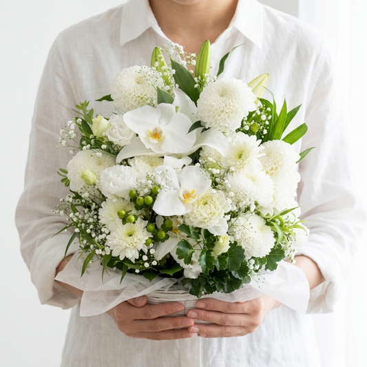 想いを届ける百合の供花 Lサイズ