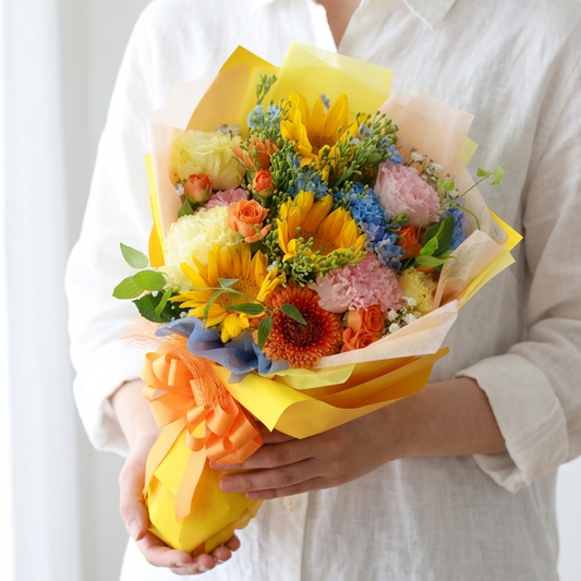 バンビーノの季節感じる花束 縦長Mサイズ